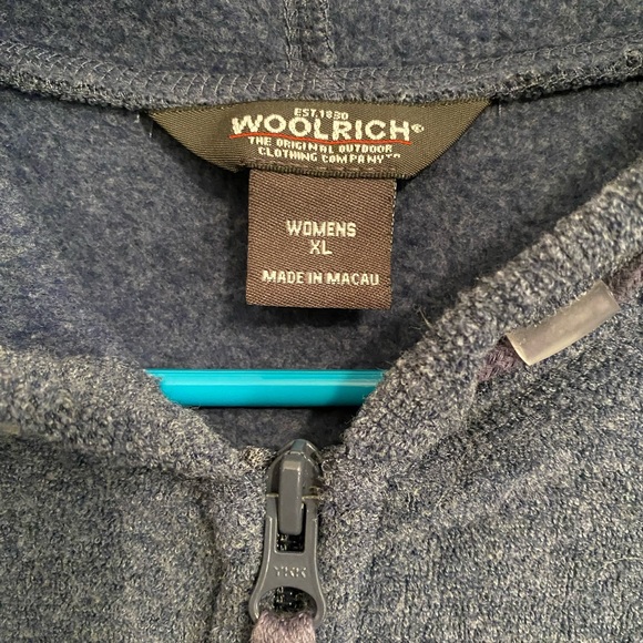 Woolrich fleecy Blue Front Zip Sweatshirt Size XL - Picture 4 of 6